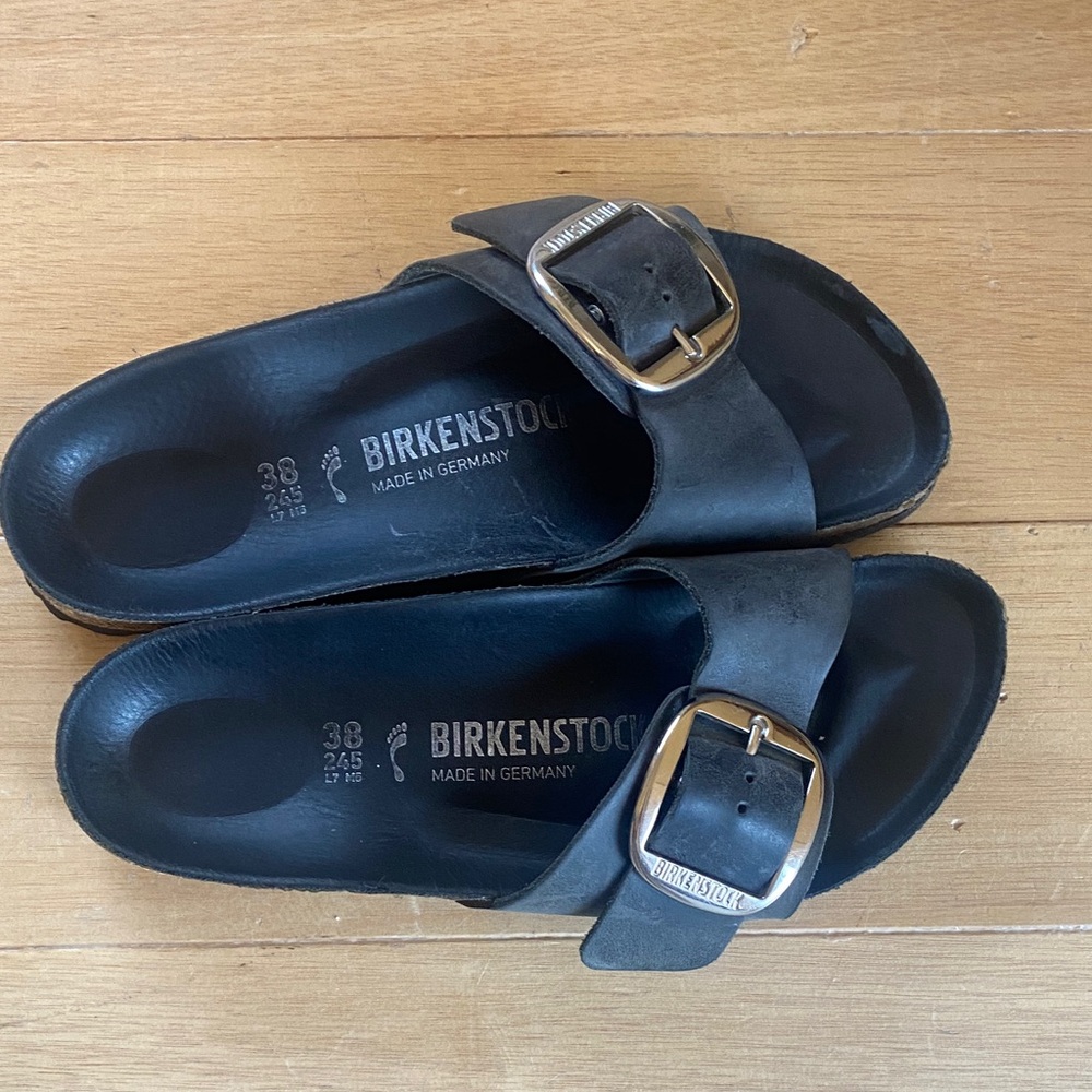 Birkenstock Madrid big buckle slides size 8